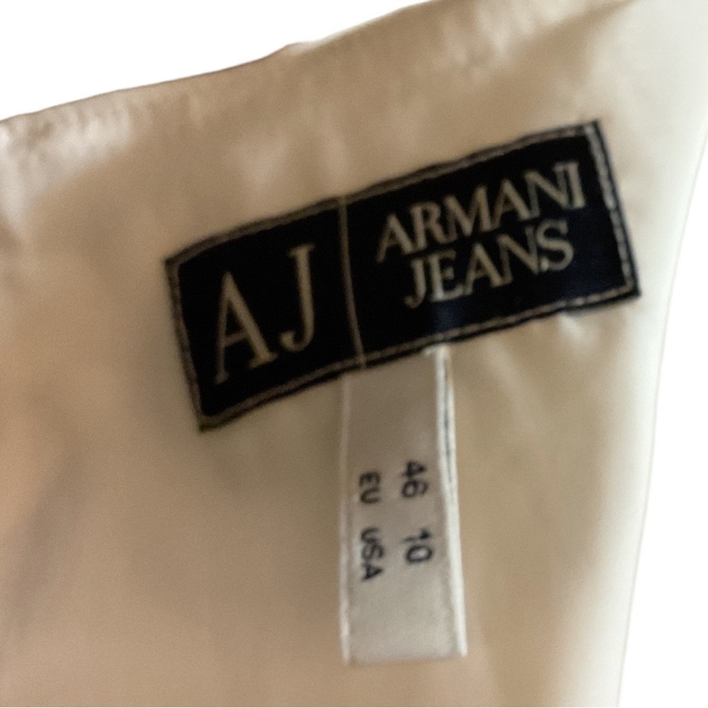 Armani JEANS ivory white stretch cotton knot detail neckline,exposed zip… - Picture 10 of 14